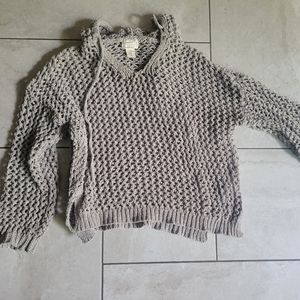 Nicole Miller Fishnet Hooded Sweater Medium